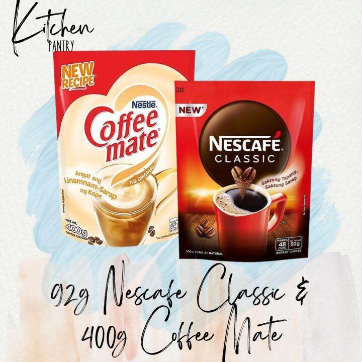 NESCAFE Classic Instant Coffee 92g plus NESCAFE Coffee Mate Coffee Creamer 400g Lazada PH