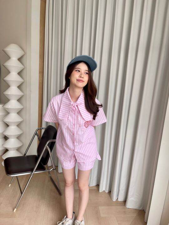 พร้อมส่ง-sunnyboyset-เซ็ตเสื้อเชิ้ต-กางเกงจากแบรนด์-dressylismm