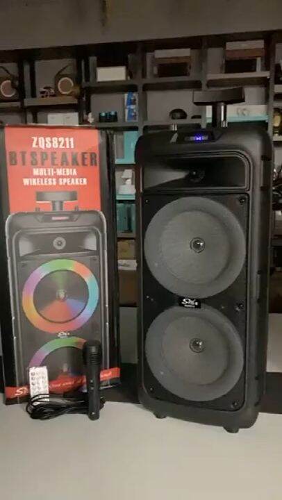 ZQS8211 ลำโพงบลูทูธ ลำโพง Bluetooth ไร้สาย 16นิ้ว 8×2 แถมฟรี ไมโครโฟน ...