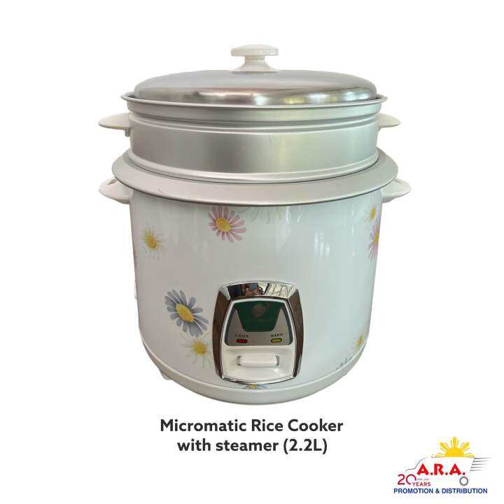 Micromatic Rice Cooker with steamer (2.2L) Lazada PH
