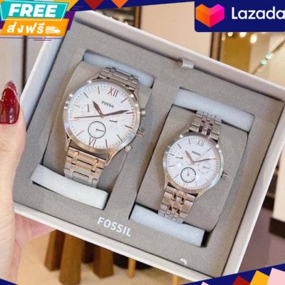 set นาฬิกาคู่รัก His and Her Fenmore Midsize Multifunction Stainless Steel Watch Gift Set #BQ2468SET