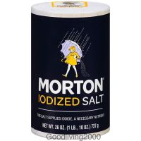 (Free shipping) Morton Iodized Salt 737g  เกลือบริโภคเสริมไอโอดีน ตรามอร์ตัน 737 กรัม