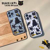 (พรีเมียมบัมเปอร์) Black Cats Clear เคสสำหรับไอโฟน เคสกันกระแทกไอโฟน 15pm/ 15pro/ 15/ 14promax/ 14pro/ 14/ 13promax/ 13pro/ 13/ 12promax/ 12/12pro / 11