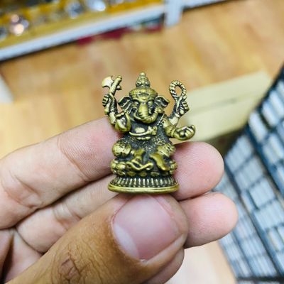 พระพิฆเนศ เทพแห่งความสำเร็จ (เบิกเนตรแล้ว) เทวรูปทองเหลือง จากอินเดีย