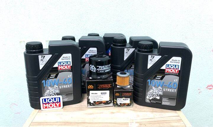 ชุดถ่ายน้ำมันเครื่อง-crf100-africa-twin-1000-1100-x-adv-750-liqui-moly-10w-40-พร้องกรองน้ำมันเครื่อง-พร้อมกรองเกียร์-ชุด5ลิตร-ครบชุดตามรูป