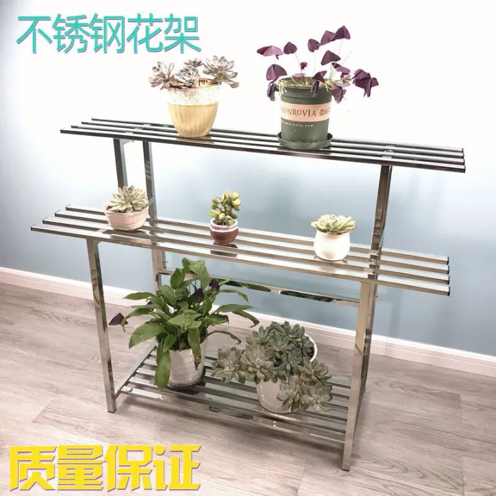 Stainless Steel Flower Rack Outdoor Balcony MultiLayer Iron Ladder