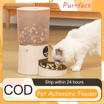 ROJECO 4L Automatic Pet Feeder Button Version Auto Cat Food Dispenser  Accessories Smart Control Pet Feeder For Cats Dog Dry Food