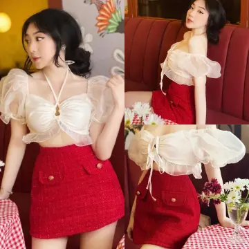 Set Váy Sơ Mi Chân Váy Trắng Ngắn Tôn Dáng Phong Cách Hàn Quốc Siêu Đẹp Siêu  Sexy Rất Hợp Đi Chơi Đi Dạo Phố Đi Bar - Tìm Voucher