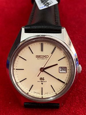 Seiko GS HI-BEAT 25 jewels Automatic ฝาหลังเหรียญทอง ตัวเรือนทองสแตนเลส นาฬิกาผู้ชาย มือสองของแท้