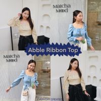 everyday.created - abble ribbon top เสื้อแขนยาวผ้าลินิน ผูกโบว์หลัง มี 2 สี เขียว / ฟ้า