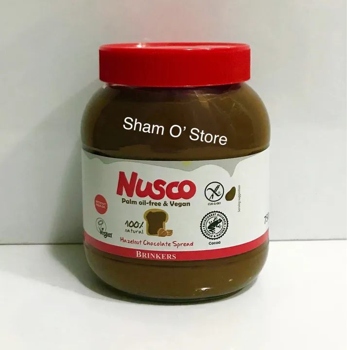 Nusco Palm Oilfree & Vegan Natural Hazelnut Chocolate Spread 750g