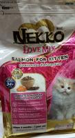 อาหารแมวเม็ด ยี่ห้อ NEKKO Love Mix KITTEN (เปลี่ยนแพ็คเกจใหม่) สูตรลูกแมว รสปลาแซลมอน ขยาด3กิโล (1ถุง)