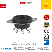 Omron ซ็อคเก็ต PL08 SOCKET  8ขา แบบกลม ฐานรีเลย์สำหรับติดตั้งบนรางและติดตั้งแบบใช้สกรู