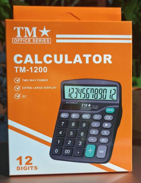 Calculator 12 Digits 2 Way Power TM1200 Lazada PH