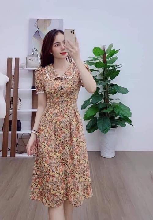 Váy hoa nhí cổ sen 4 màu  Shopee Việt Nam