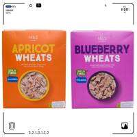 m,&amp;s apricot wheats? blueberry wheats ?ธัญพืชโฮลวีทอบกรอบไส้แอปริคอทและไส้บลูเบอร์รี่500กรัม,