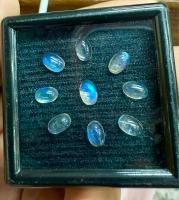 มูนสโตนสีน้ำเงิน 4.77cts 6x4mm 9 pcs พลอยธรรมชาติ 100% Blue moonstone 4.77cts 6x4mm 9 pcs 100% natural gemstone