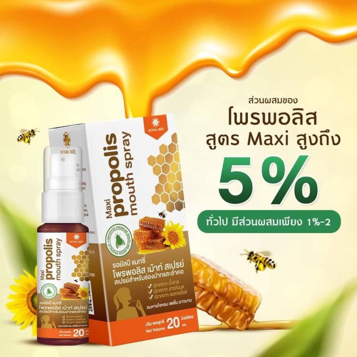 สูตรใหม่-เข้มข้น-5-เท่า-propoliz-mouth-spray-สเปร์ยพ่นคอ-ขนาดจัมโบ้-20ml-เกรดพรีเมี่ยม-ใช้-กรีน-โพรพอลิส-เกรดดี-พร้อมส่ง