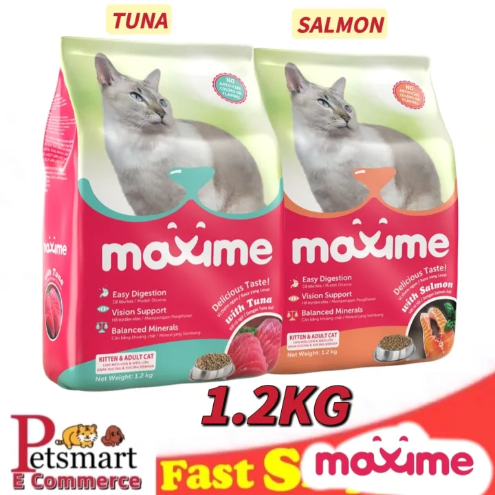 MAXIME CAT FOOD 1.2KG KITTEN & ADULT (TUNA /SALMON)-MAKANAN KUCING ANAK ...