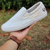 ส่งฟรี รองเท้า Fred Perry Ventilated Leather Slip-Ons GUM Sole Premium 9Us 42eu 27cm Pre-owned Authentic