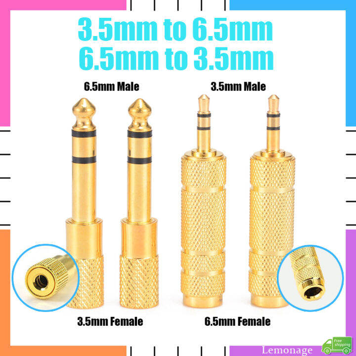 【Ready Stock】1/8 3.5mm To 6.5 mm 1/4 Aux Adapter 6.35 Plug To 3.5 Jack ...