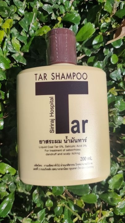 Tar Shampoo ขนาด 200 Ml แชมพูน้ำมันดิน Siriraj Hospital โรงพยาบาลศิริราช ยา สระผมน้ำมันทาร์ ลดรังแค คันหนังศีรษะ ผมร่วงจากหนังศีรษะอักเสบ ใช้ สระผมวันเว้นวัน ควรสระทิ้งไว้นาน 5-10 นาที แล้วค่อยล้างออก ลดรังแค  การคันหนังศีรษะ อาการหลุดร่วงของเส้นผม ...