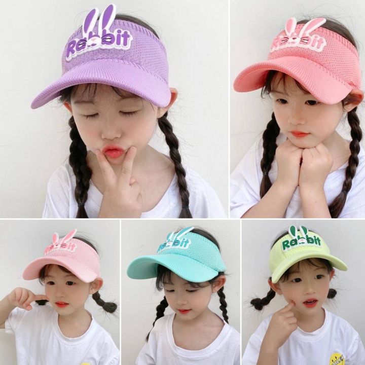 พร้อมส่ง-หมวกเด็กกันแดด-กันลม-หมวกใส่เล่น-หมวกกันแดดขนาดฟรีไซส์-สำหรับเด็ก1-8ปี-หมวกกอล์ฟ-หมวกไหมพรมเปิดหัว-ใส่สบายไม่รัดหัว