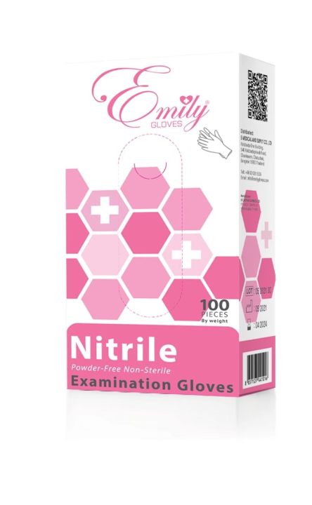 ถุงมือ-nitrile-ไม่มีแป้ง-emily-gloves-เกรดการแพทย์