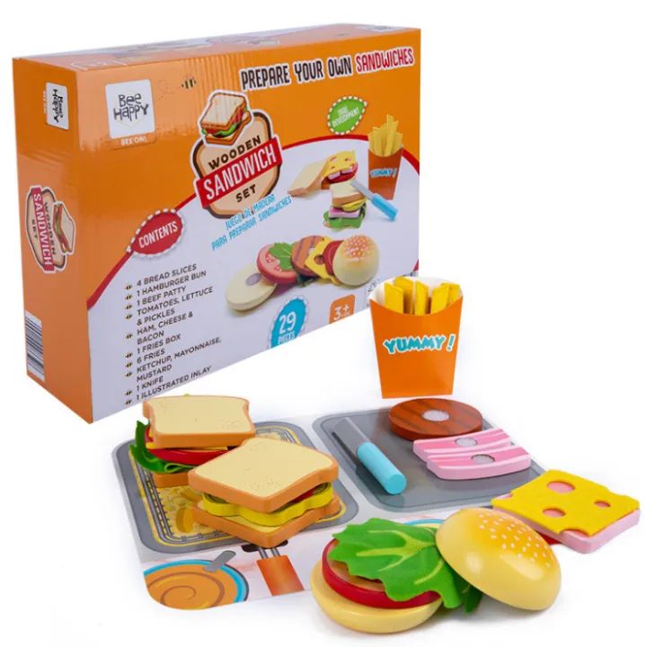 Wooden Make Your Own Sandwhich Set Toy | Lazada PH