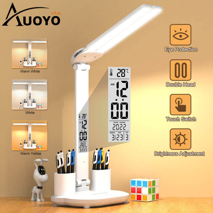 Auoyo Desk Lamp Table Lamps 3 Color Touch Dimming Nordic Lamp Desk Light College Dorm Bedroom