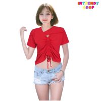 เสื้อครอป เอวลอยรูดปรับสายด้านหน้า มาใหม่ ลดราคาพิเศษ Free size: 36 - 42 inch