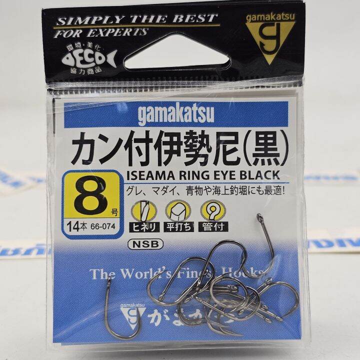 ตัวเบ็ดกามาคัตซึ-มีห่วง-หน้าบิด-66074-ซองใหญ่-gamakatsu-iseama-ring-eye-black