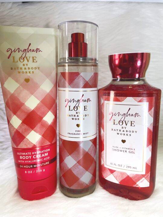 Bath and Body Works Gingham Love Mist, Lotion and Shower Gel, original