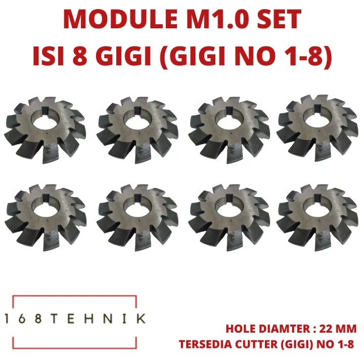 MODULE M1.0 SET / MODUL M1.0 GEAR MILLING CUTTER / MODUL M1 PISAU GIGI