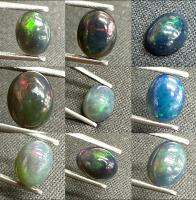 ขาย!! โอปอล์ดำ หินธรรมชาติ100% ไม่ไหม้ Black opal 100% natural gemstone, no treatment