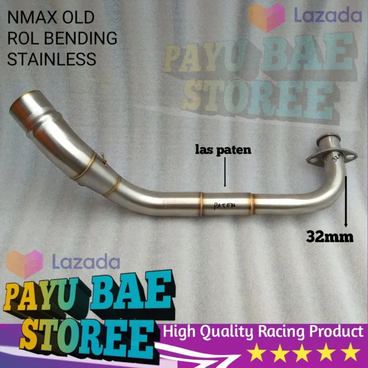 Leher Knalpot Racing Nmax Old Bending Full Stainless Pipa Head 32mm Non Sambungan Leheran 1042