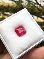 RUBY ทับทิมแท้ 4.72 กะรัต emerald cut เนื้อสะอาด ไฟดีสีสวยม๊าก