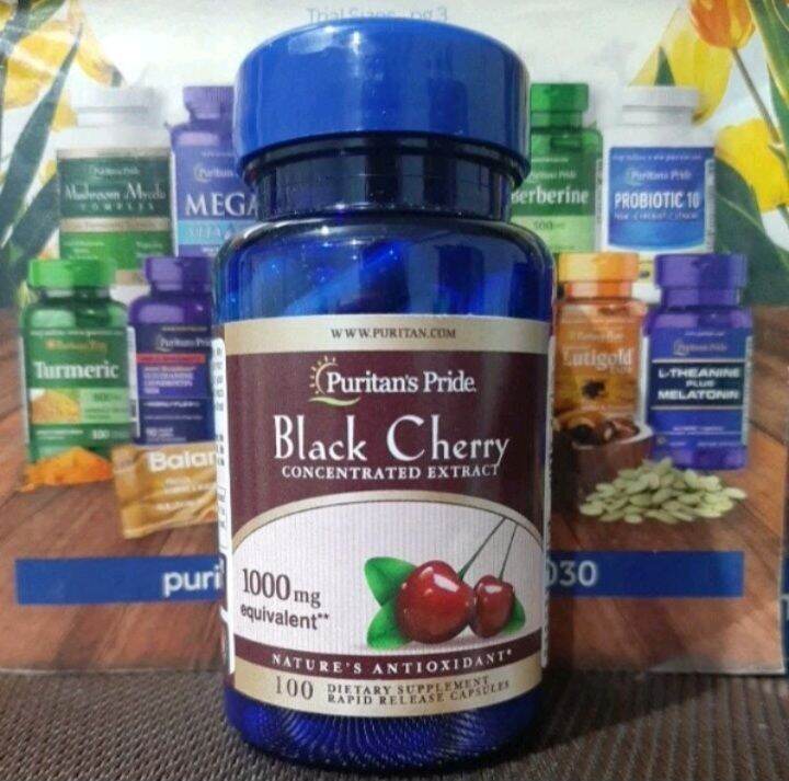 Black Cherry Extract 1000mg 100 Rapid Release Capsules EXPIRY October