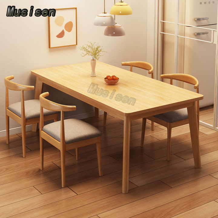 MuSisen Dining table Nordic dining table set for 4 Solid wood table