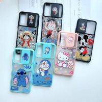 Case Samsung เคสขอบสีสไลด์ปิดเลนส์กล้อง สกรีนลายการ์ตูน สำหรับรุ่น Samsung A01,A10,A10S,A02,A02S,A20,A30,A20s,A21S