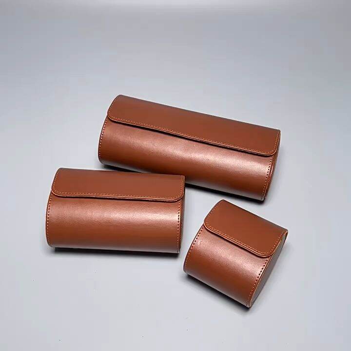 IBBETON 3Slot Watch Roll Travel Case Portable Vintage Leather Watch