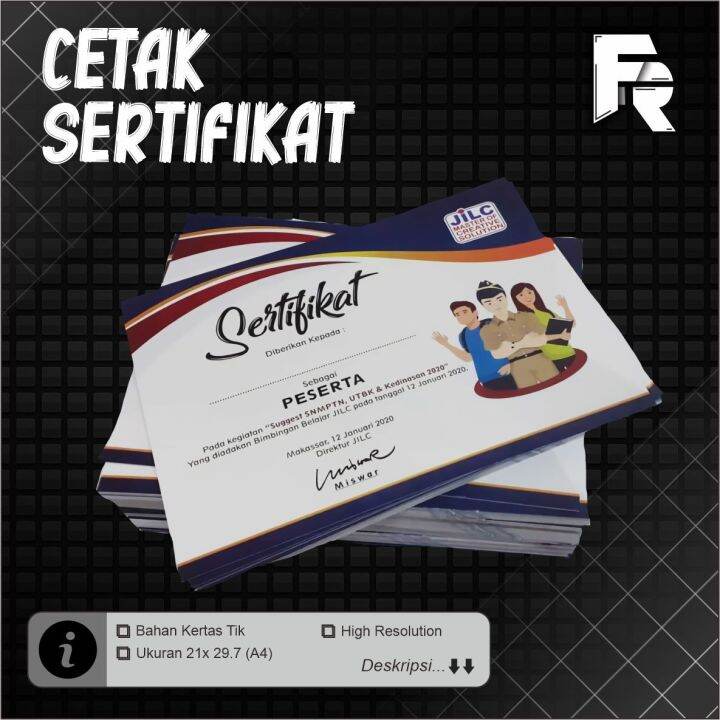 CETAK SERTIFIKAT / PIAGAM HIGH RESOLUTION PRINT | 2 Lbr | Lazada Indonesia