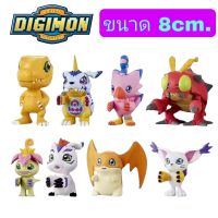 โมเดลฟิกเกอร์ ไข่กาชาปอง Digimon Gen1 ดิจิมอน เซ็ท8ตัว ขนาด8cm.