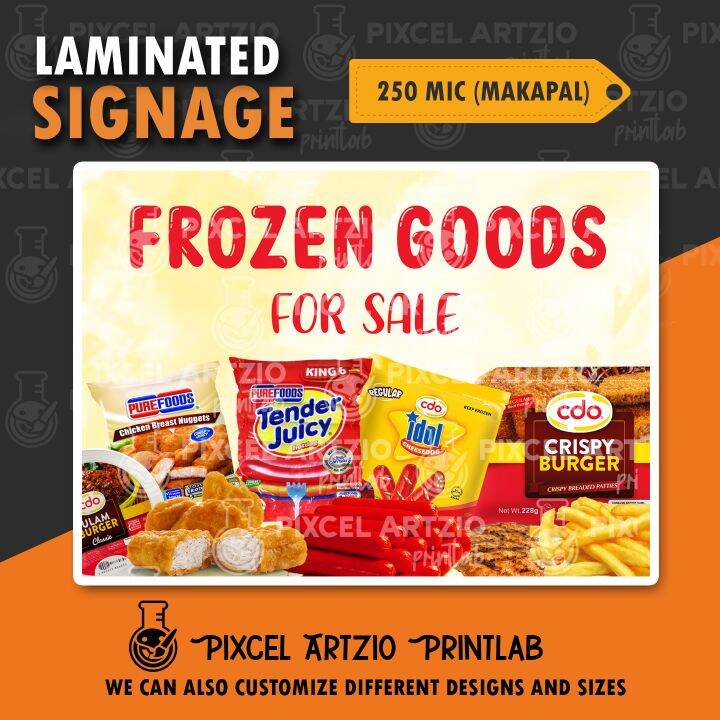 Frozen Goods for Sale Laminated Signages for SariSari Store/Tindahan