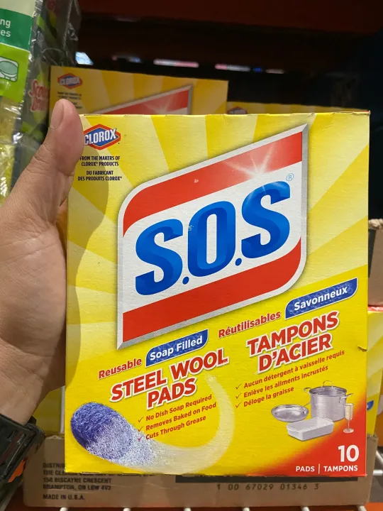 CLOROX S.O.S STEEL WOOL SOAP PADS 10 pads Lazada PH
