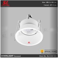 SL LIGHTING SL-6-SW-666 โคมไฟดาวน์ไลท์ แบบฝังฝ้า ทรงกลมสีขาว หน้าตรง ขั้ว MR16 GU5.3 รุ่น SL-6-W-526
SL LIGHTING โคมไฟดาวน์ไลท์ แบบฝังฝ้า SL-6-W-526 ทรงกลม ขั้ว G5.3 MR16