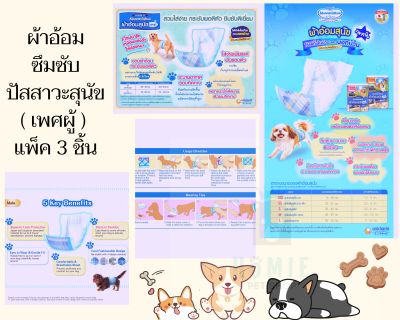 Manner Wear แมนเนอร์แวร์  ผ้าอ้อมซึมซับปัสสาวะสุนัข ( เพศผู้  ) แพ็ค 3 ชิ้น