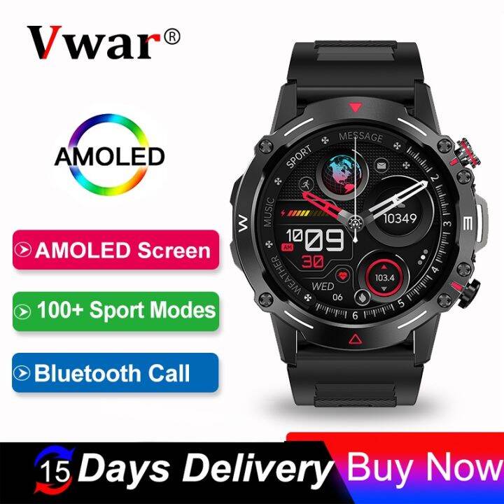 Rugged Smart Watch AMOLED Alwayson Display Bluetooth Call Smartwatch IP68 Waterproof NFC Sport