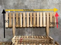 รั้วไม้สัก ขนาดยาว 100 cm. สูงรวมขาปัก 50 cm.(เฉพาะซี่รั้ว30cm.)ราคา 1 แผ่น