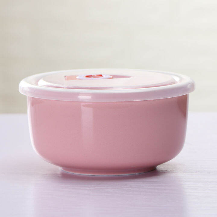 Ceramic Keeping Bowl with Lid Soup Bowl HeatResistant Microwave Oven Sealed Instant Noodle